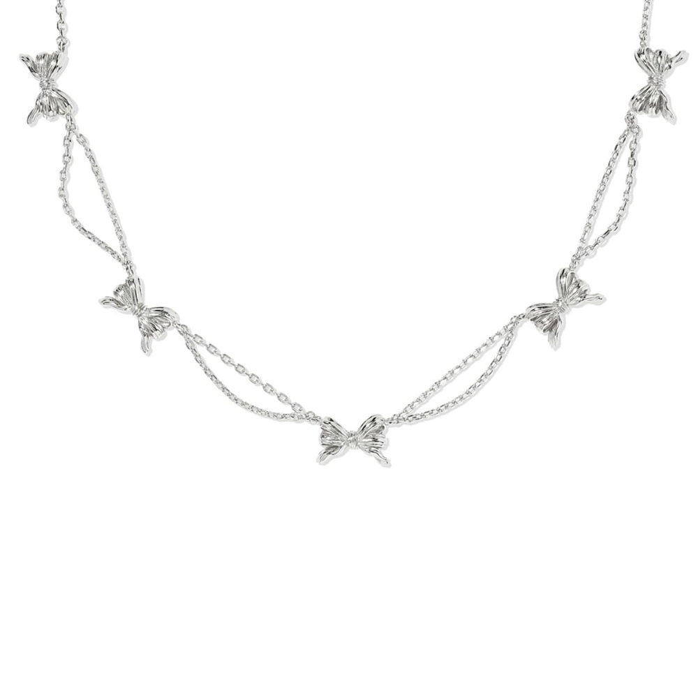Kendra Scott Silver Bow Necklace
